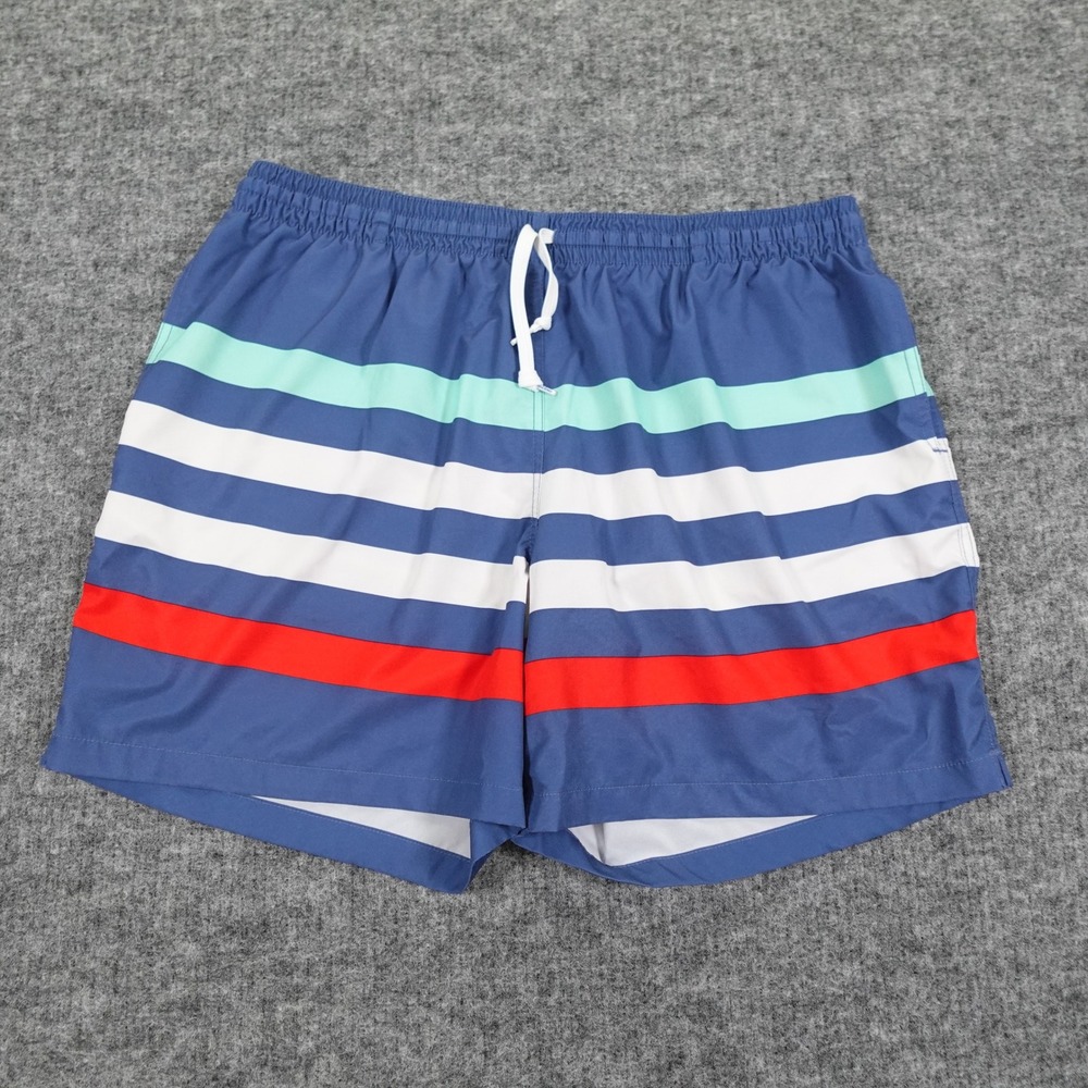 Chubbies Swim Trunks Mens 2XL‎ Blue Striped Stretch Volley Shorts 5.5" Inseam